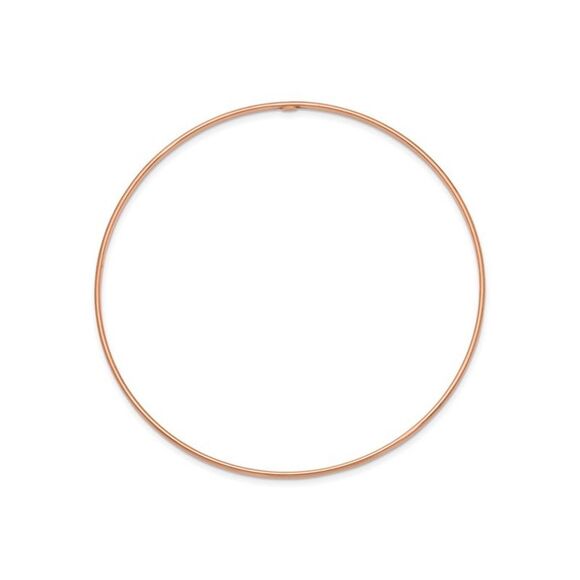 14K Rose Pink Gold Polished Slip-on Bangle Bracelet (1.5mm)